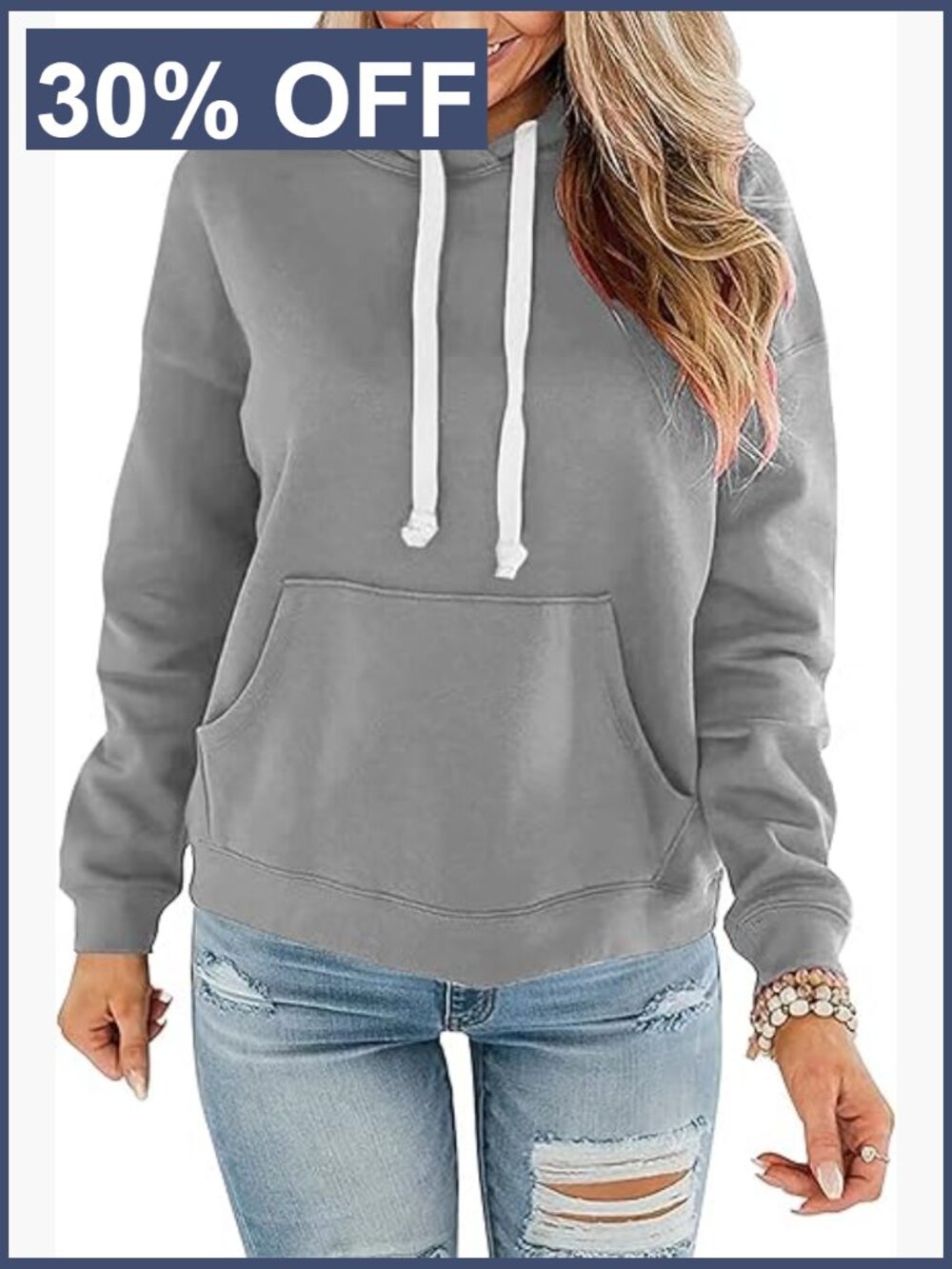 Women's Casual Pullover Hoodie with Pockets Loose Fit Long Sleeve Drawstring